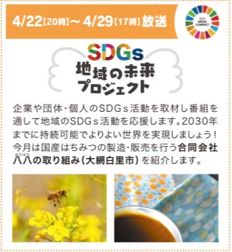 【SDGsプロジェクト】ケーブルネット296で八八ラボと養蜂事業が特集されました（2024年4月22日）